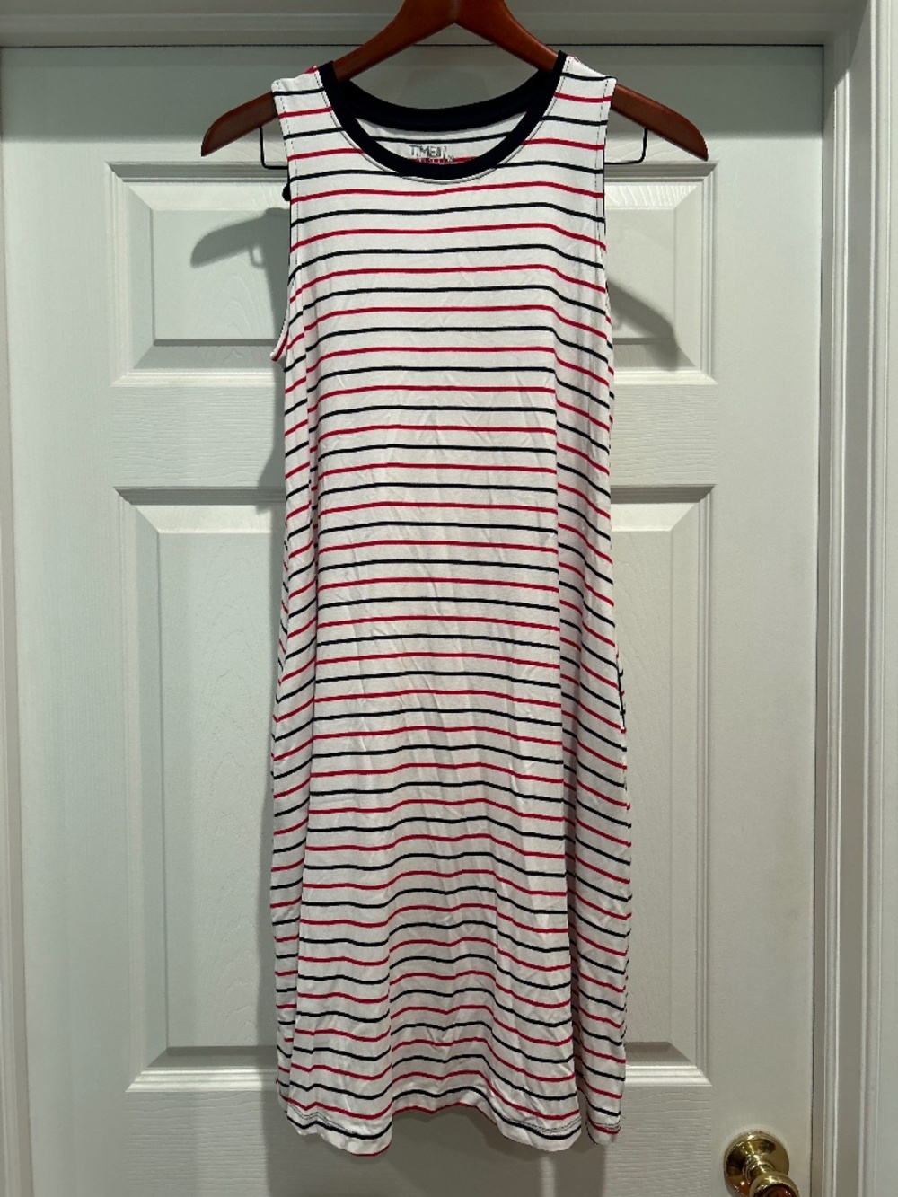 Time and Tru Striped Sleeveless dress Med 8-10 NWT
